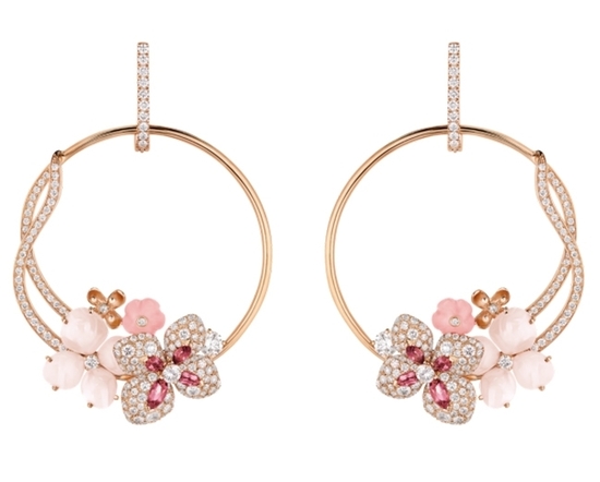 CHAUMET Hortensia系列玫瑰金耳环