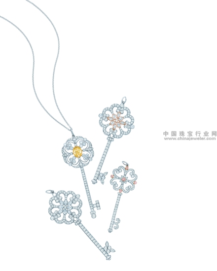 Tiffany & Co.蒂芙尼Enchant系列铂金镶钻钥匙吊坠.jpg