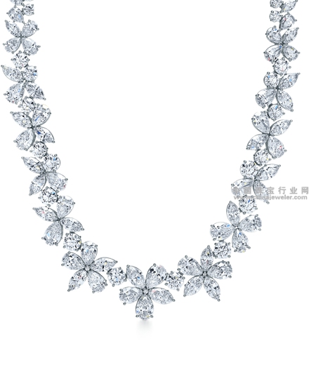 Tiffany & Co.蒂芙尼Victoria系列铂金镶钻花簇项链.jpg