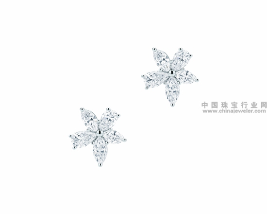 Tiffany & Co. 蒂芙尼Victoria系列铂金镶钻花簇耳环.jpg
