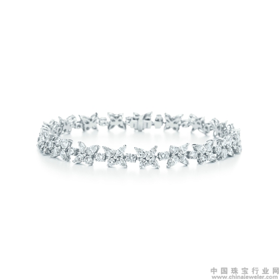 Tiffany & Co. 蒂芙尼Victoria系列铂金镶钻手链.jpg