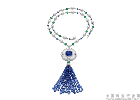 4_宝格丽Festa Delle Principesse系列铂金镶祖母绿蓝宝石水晶珍珠钻石项链.jpg