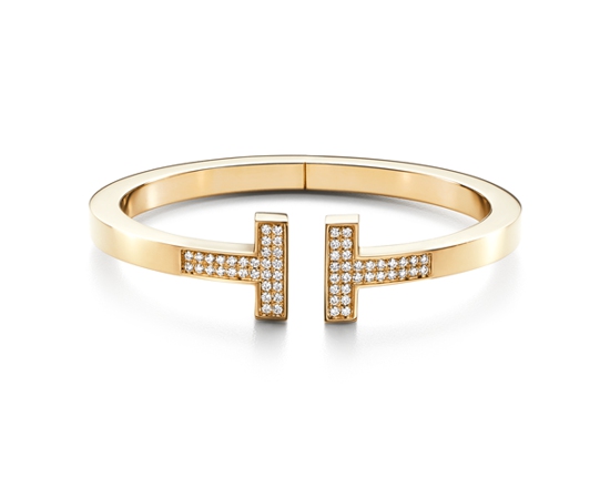 Tiffany & Co. 蒂芙尼T系列18K黄金镶钻手镯.jpg