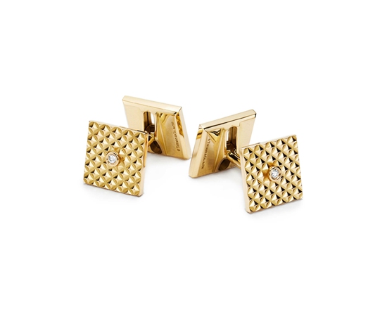 Tiffany & Co. 蒂芙尼 Diamond Point系列18K黄金镶钻袖扣.jpg