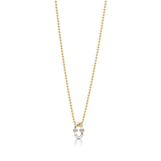 Tiffany & Co. 蒂芙尼 1837® Makers系列18K黄金及纯银扣环设计吊坠.jpg