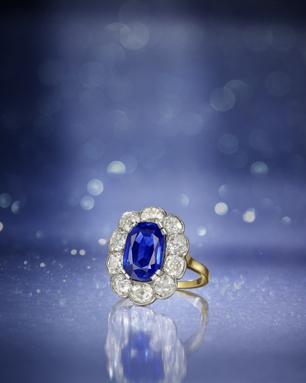 LOT 672 A Fine Sapphire and Diamond Ring Circa 1890.jpg