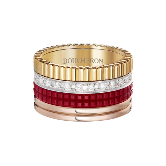 Boucheron宝诗龙Quatre Red系列镶钻戒指，大型款.jpg