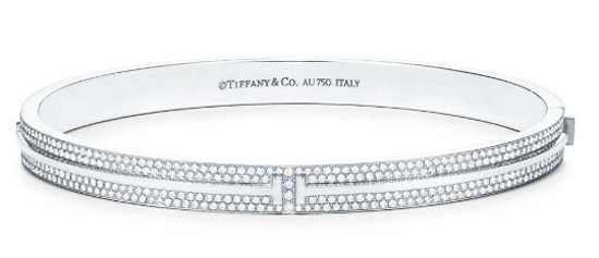 Tiffany & Co. 蒂芙尼T系列T Two 18K白金镶钻手镯.jpg