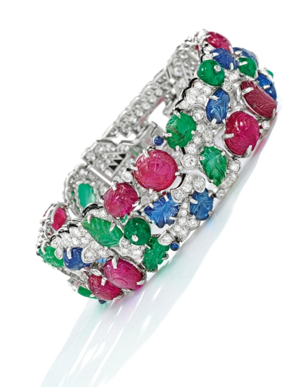 Gem-Set, Diamond and Enamel \'Tutti Frutti\' Bracelet, Cartier, estimate $600-800,000.jpg