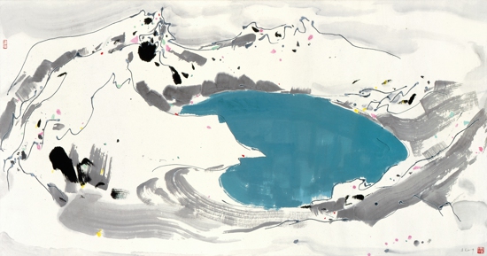 9、吳冠中　長白山天池_Wu Guanzhong_Heavenly Lake in Mount Changbai.jpg