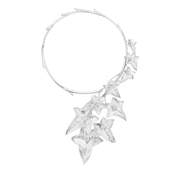 Boucheron宝诗龙Lierre de Paris巴黎常春藤白金镶钻问号项链.jpg