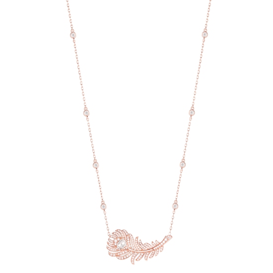 Boucheron宝诗龙Nature Triomphante自然盛典系列Plume de Paon孔雀羽毛玫瑰金镶钻吊坠.jpg