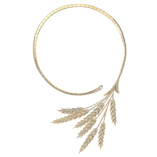 Boucheron宝诗龙Blé d\'été 夏日麦穗黄金镶钻问号项链.jpg