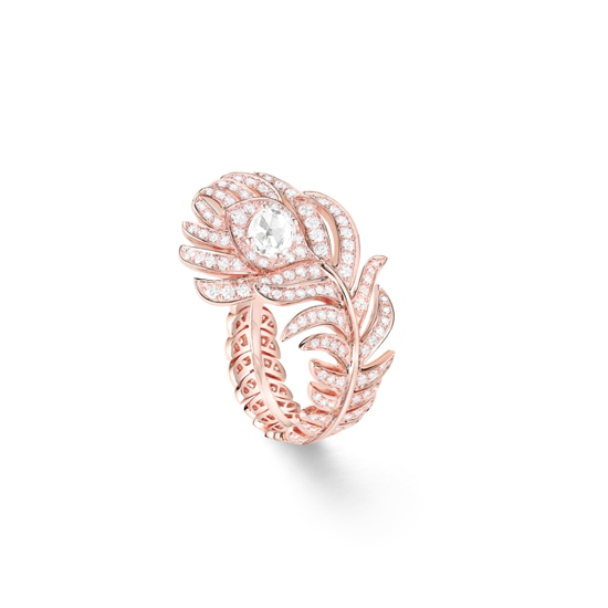 Boucheron宝诗龙Nature Triomphante自然盛典系列Plume de Paon孔雀羽毛玫瑰金镶钻戒指.jpg